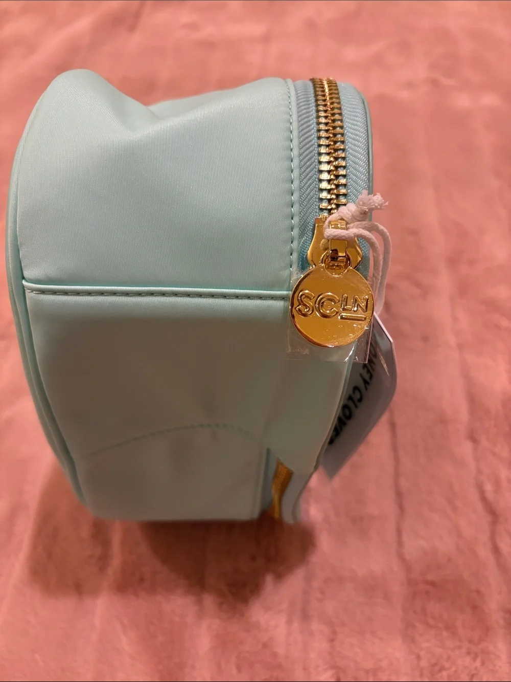 Stoney Clover Heart Open Top Pouch in Cotton Candy NWT